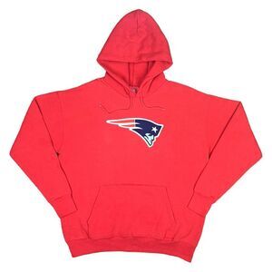 Vintage Y2K NFL New England Patriots Embroidered Fleece Hoodie - Size Medium